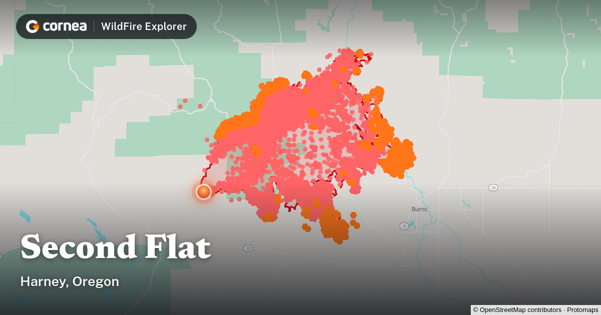 Second Flat Fire Map | Harney, Oregon | WildFire Explorer